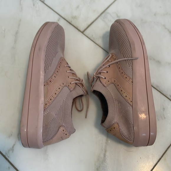 Mark Nason LA, size 7, dusty rose pink knit leather saddle shoe sock sneaker - Picture 8 of 10